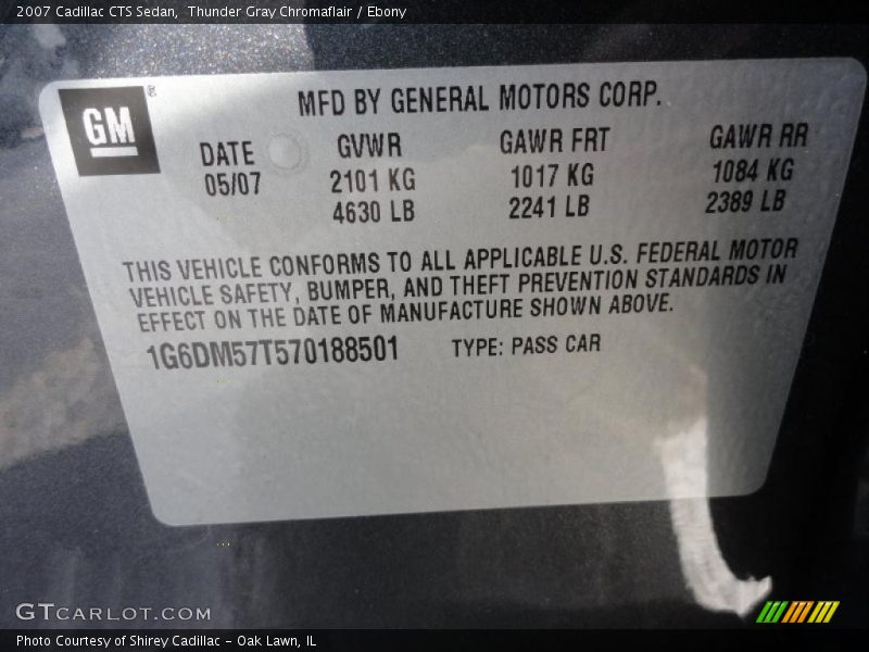 Thunder Gray Chromaflair / Ebony 2007 Cadillac CTS Sedan