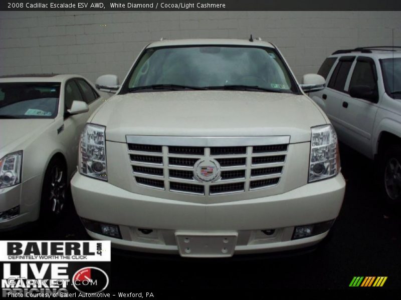 White Diamond / Cocoa/Light Cashmere 2008 Cadillac Escalade ESV AWD