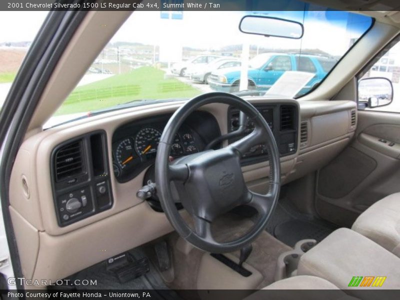 Summit White / Tan 2001 Chevrolet Silverado 1500 LS Regular Cab 4x4
