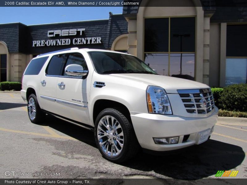 White Diamond / Cocoa/Light Cashmere 2008 Cadillac Escalade ESV AWD