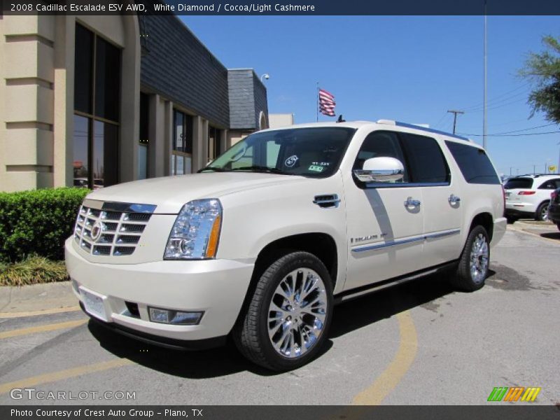 White Diamond / Cocoa/Light Cashmere 2008 Cadillac Escalade ESV AWD