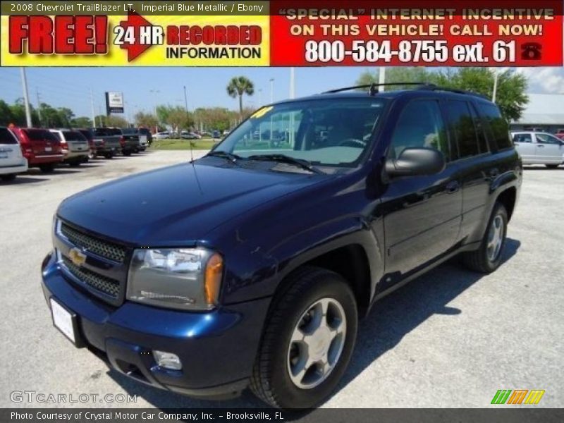 Imperial Blue Metallic / Ebony 2008 Chevrolet TrailBlazer LT