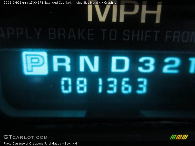Indigo Blue Metallic / Graphite 2002 GMC Sierra 1500 Z71 Extended Cab 4x4