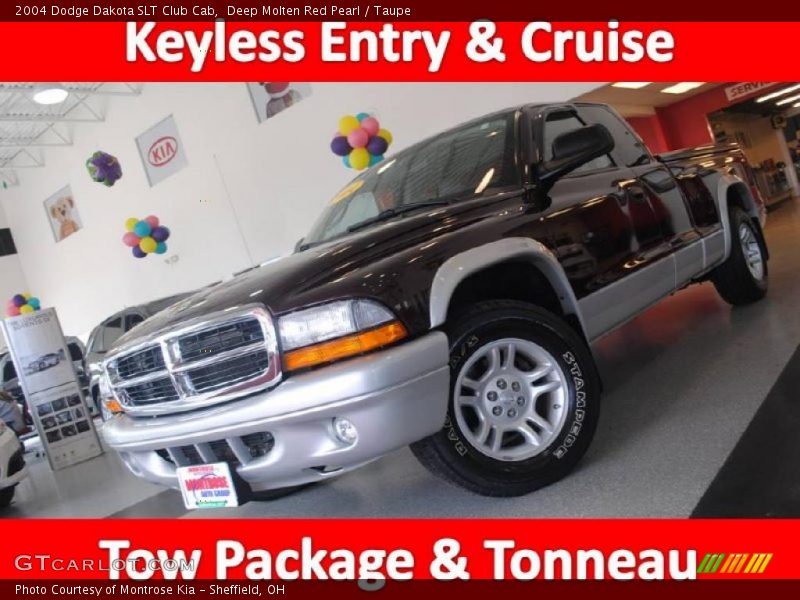 Deep Molten Red Pearl / Taupe 2004 Dodge Dakota SLT Club Cab