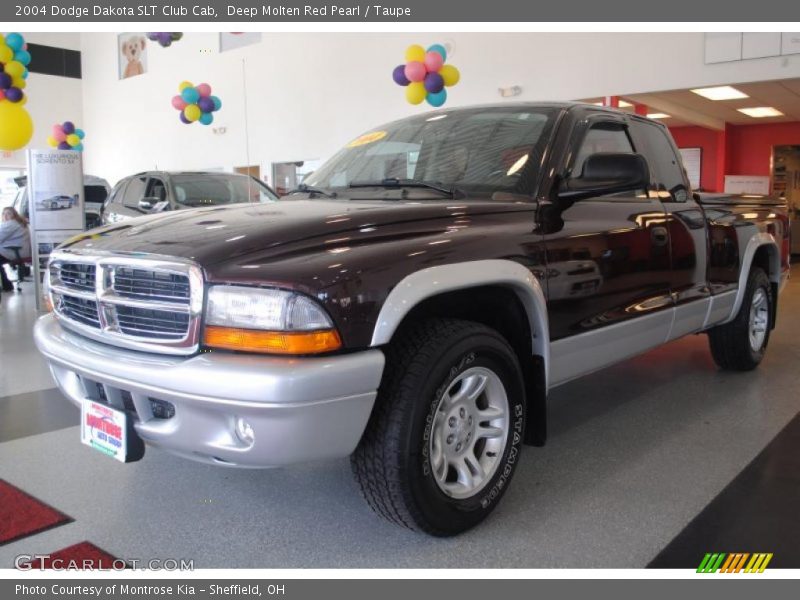 Deep Molten Red Pearl / Taupe 2004 Dodge Dakota SLT Club Cab