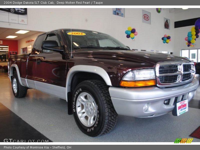 Deep Molten Red Pearl / Taupe 2004 Dodge Dakota SLT Club Cab