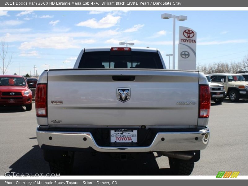 Brilliant Black Crystal Pearl / Dark Slate Gray 2011 Dodge Ram 3500 HD Laramie Mega Cab 4x4