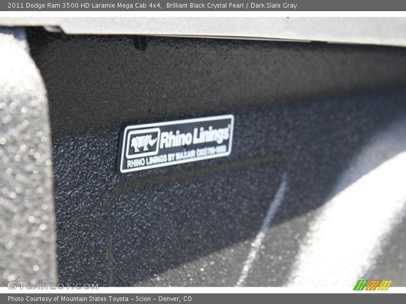 Brilliant Black Crystal Pearl / Dark Slate Gray 2011 Dodge Ram 3500 HD Laramie Mega Cab 4x4