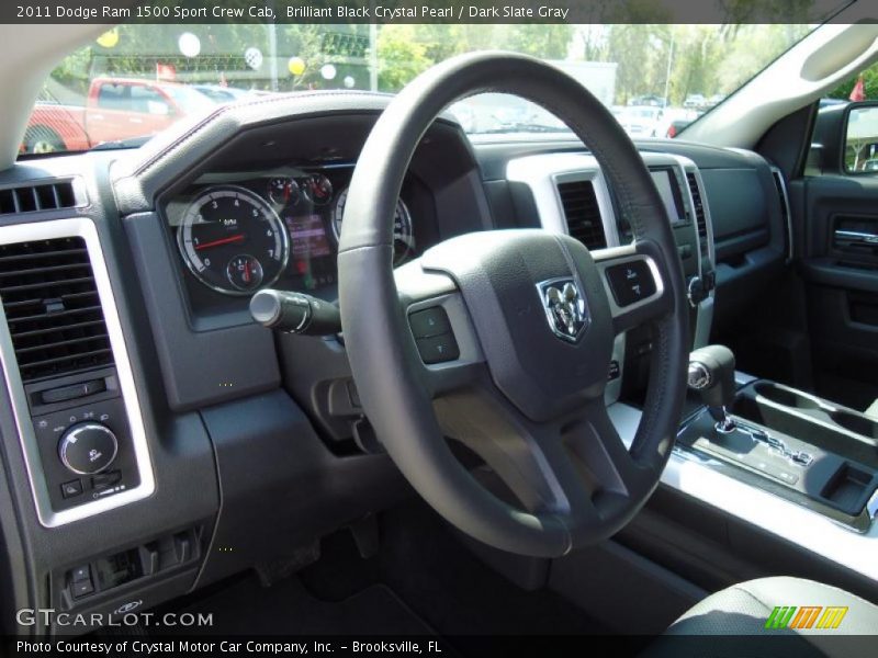 Brilliant Black Crystal Pearl / Dark Slate Gray 2011 Dodge Ram 1500 Sport Crew Cab