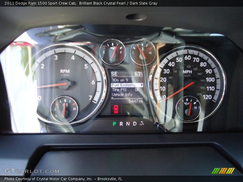Brilliant Black Crystal Pearl / Dark Slate Gray 2011 Dodge Ram 1500 Sport Crew Cab