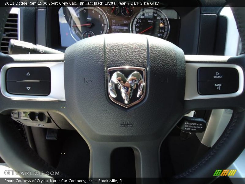 Brilliant Black Crystal Pearl / Dark Slate Gray 2011 Dodge Ram 1500 Sport Crew Cab