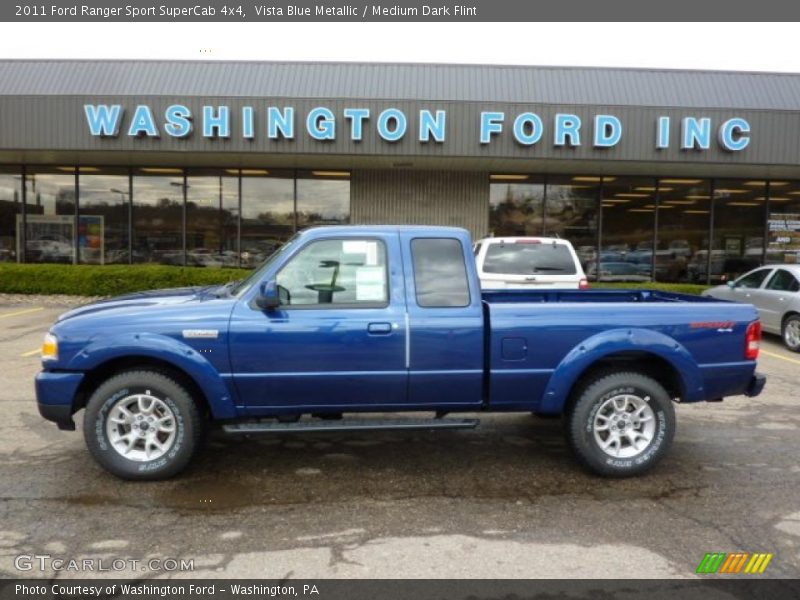 Vista Blue Metallic / Medium Dark Flint 2011 Ford Ranger Sport SuperCab 4x4