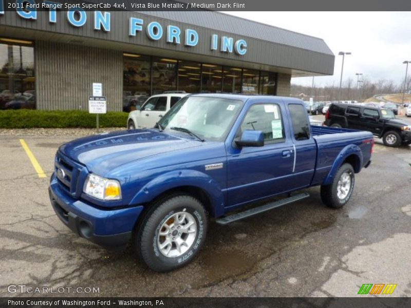 Vista Blue Metallic / Medium Dark Flint 2011 Ford Ranger Sport SuperCab 4x4