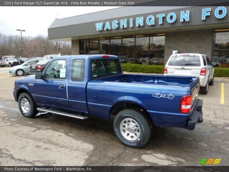 Vista Blue Metallic / Medium Dark Flint 2011 Ford Ranger XLT SuperCab 4x4