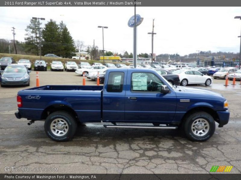 Vista Blue Metallic / Medium Dark Flint 2011 Ford Ranger XLT SuperCab 4x4