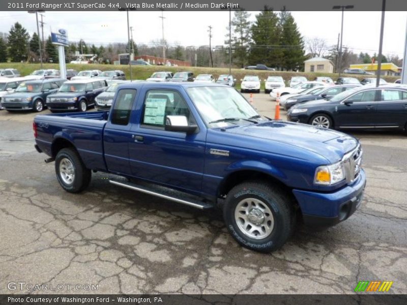 Vista Blue Metallic / Medium Dark Flint 2011 Ford Ranger XLT SuperCab 4x4