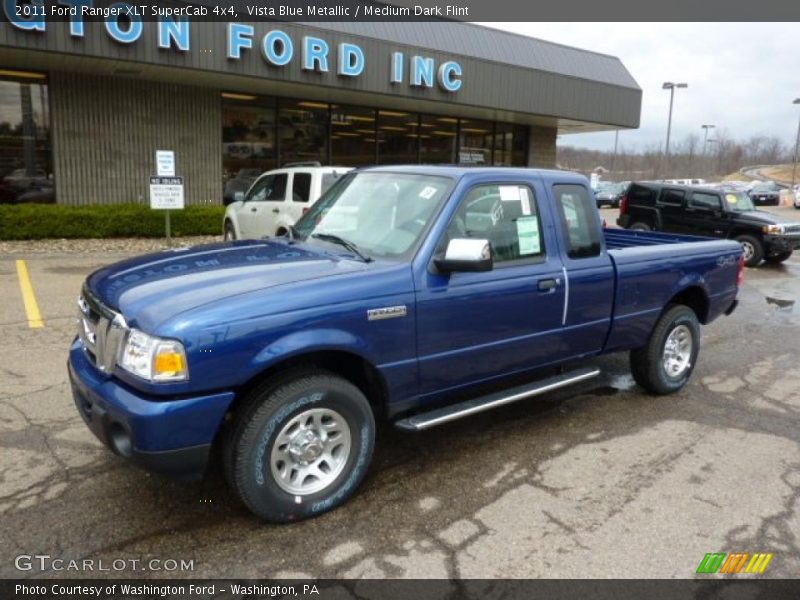 Vista Blue Metallic / Medium Dark Flint 2011 Ford Ranger XLT SuperCab 4x4