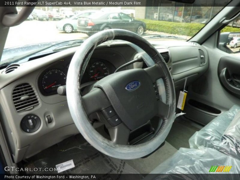 Vista Blue Metallic / Medium Dark Flint 2011 Ford Ranger XLT SuperCab 4x4