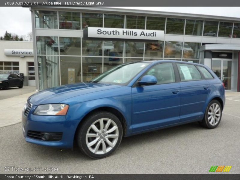 Aruba Blue Pearl Effect / Light Grey 2009 Audi A3 2.0T
