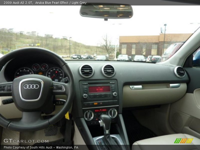 Aruba Blue Pearl Effect / Light Grey 2009 Audi A3 2.0T