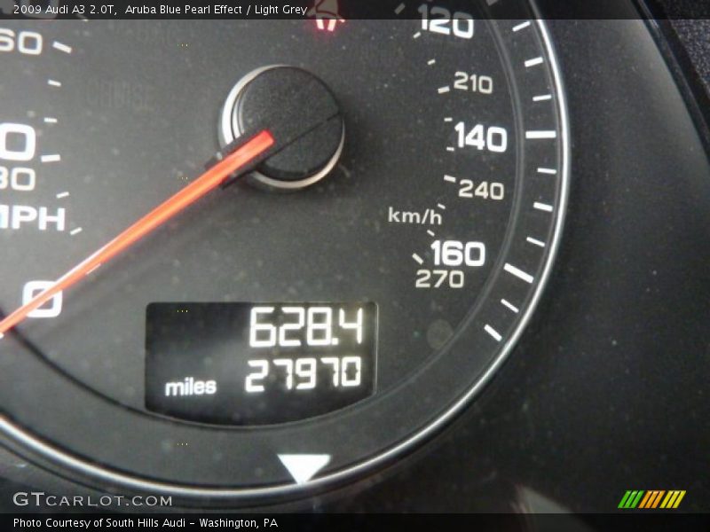 Aruba Blue Pearl Effect / Light Grey 2009 Audi A3 2.0T
