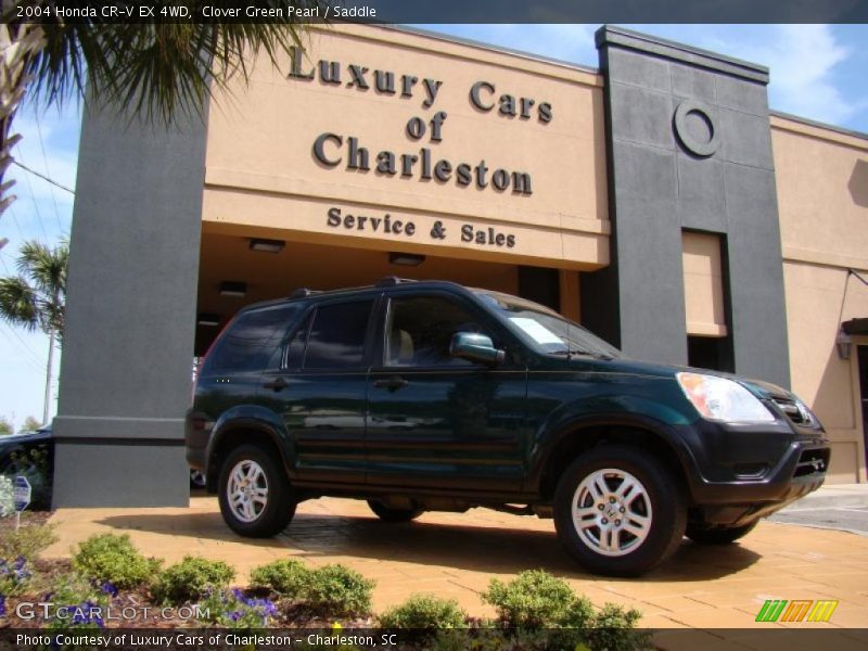 Clover Green Pearl / Saddle 2004 Honda CR-V EX 4WD