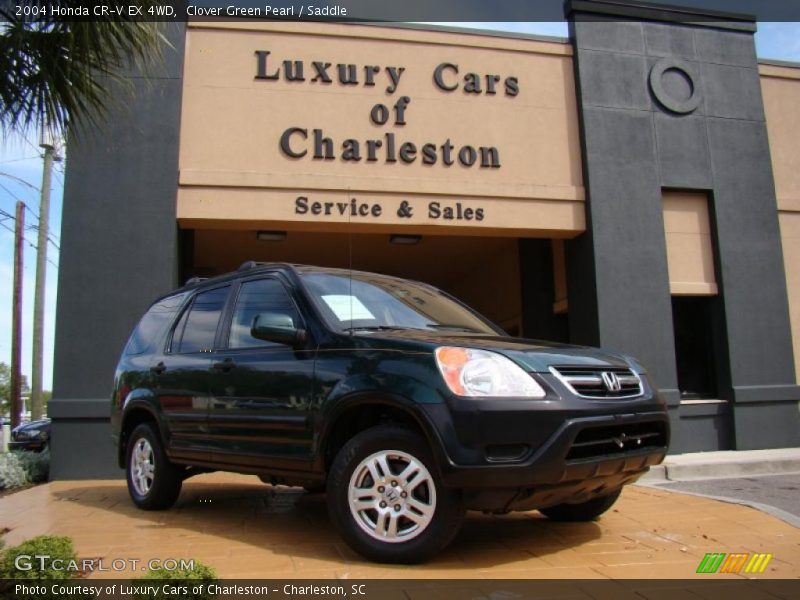 Clover Green Pearl / Saddle 2004 Honda CR-V EX 4WD