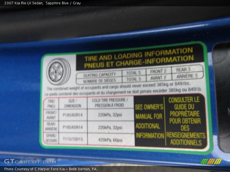 Sapphire Blue / Gray 2007 Kia Rio LX Sedan