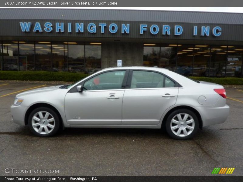 Silver Birch Metallic / Light Stone 2007 Lincoln MKZ AWD Sedan