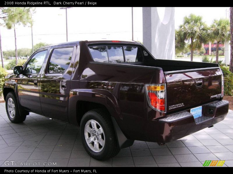 Dark Cherry Pearl / Beige 2008 Honda Ridgeline RTL