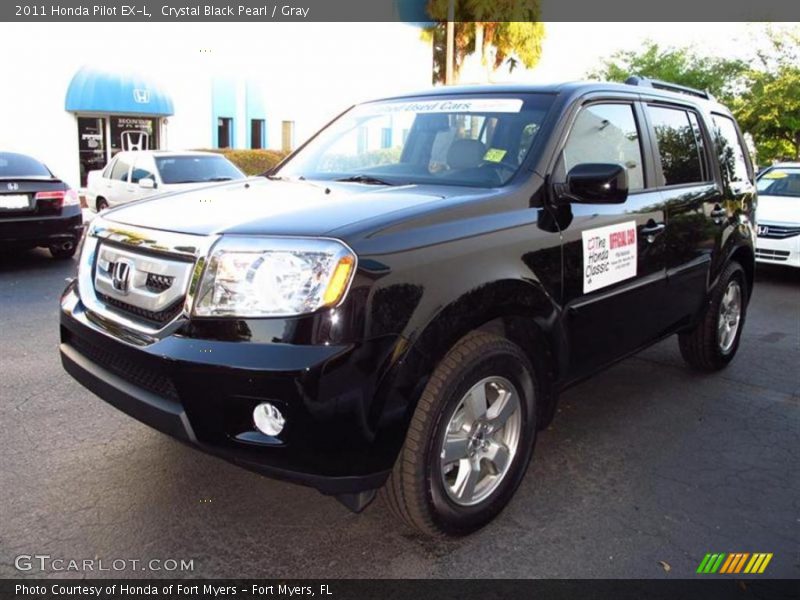 Crystal Black Pearl / Gray 2011 Honda Pilot EX-L