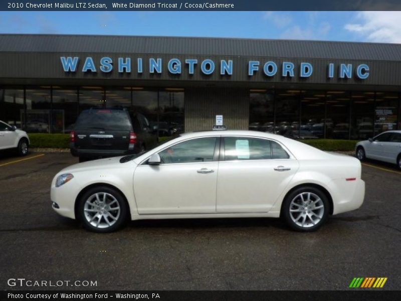 White Diamond Tricoat / Cocoa/Cashmere 2010 Chevrolet Malibu LTZ Sedan