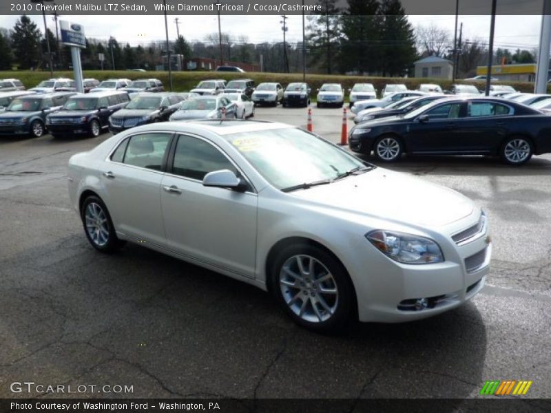 White Diamond Tricoat / Cocoa/Cashmere 2010 Chevrolet Malibu LTZ Sedan