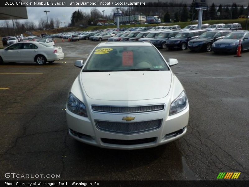 White Diamond Tricoat / Cocoa/Cashmere 2010 Chevrolet Malibu LTZ Sedan
