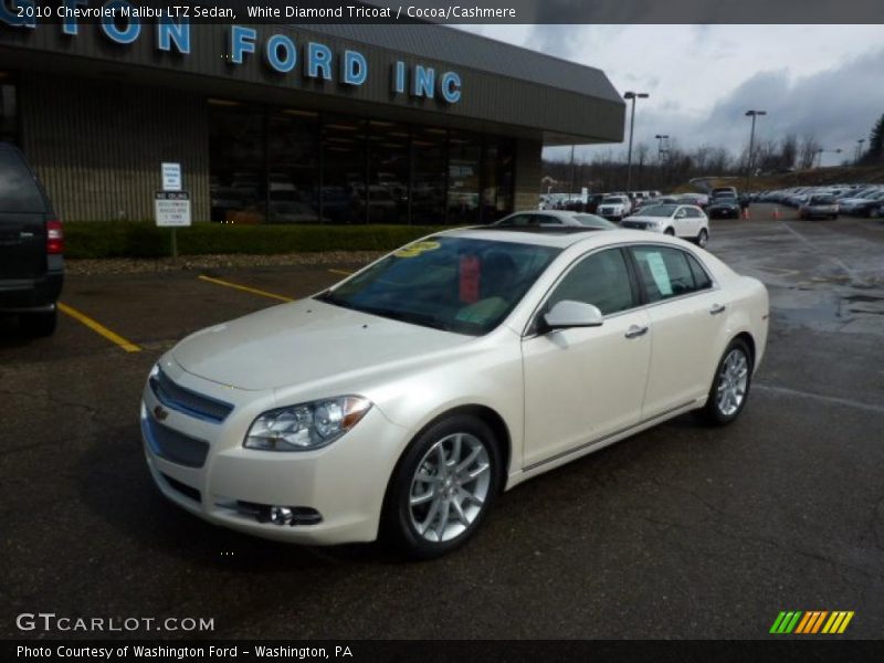 White Diamond Tricoat / Cocoa/Cashmere 2010 Chevrolet Malibu LTZ Sedan