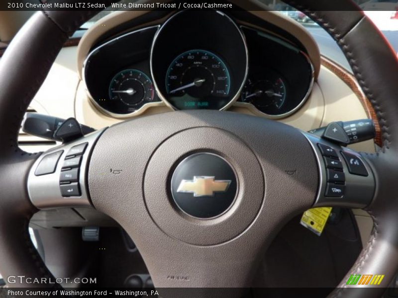White Diamond Tricoat / Cocoa/Cashmere 2010 Chevrolet Malibu LTZ Sedan