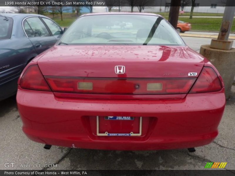 San Marino Red / Ivory 1998 Honda Accord EX V6 Coupe