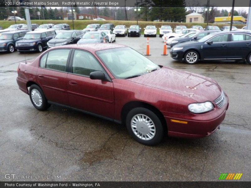 Redfire Metallic / Neutral Beige 2003 Chevrolet Malibu Sedan