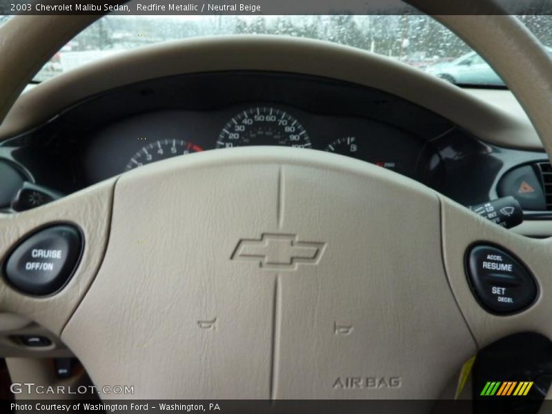 Redfire Metallic / Neutral Beige 2003 Chevrolet Malibu Sedan