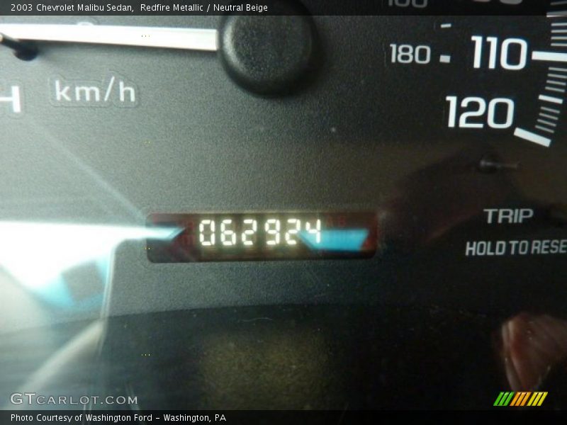 Redfire Metallic / Neutral Beige 2003 Chevrolet Malibu Sedan