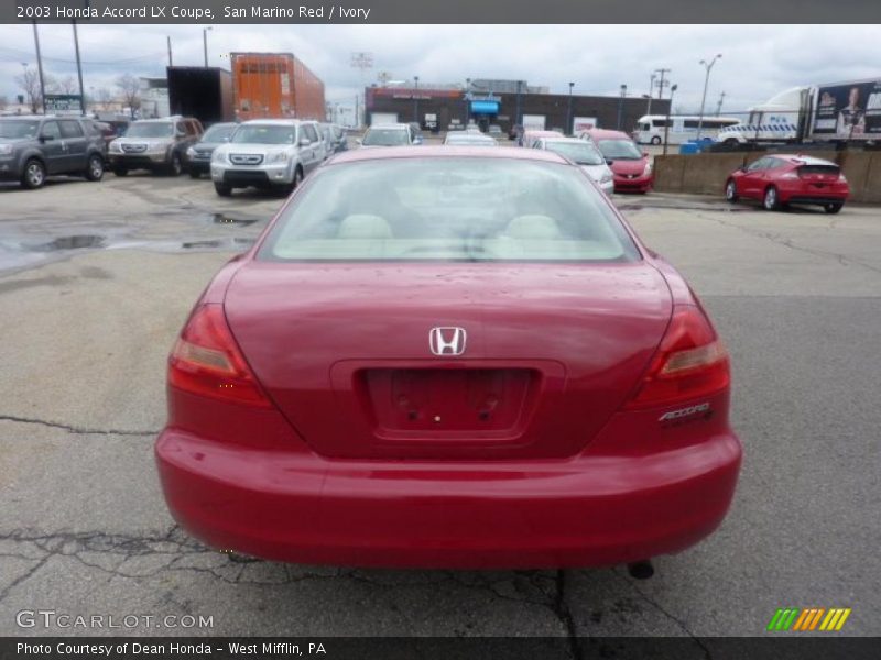 San Marino Red / Ivory 2003 Honda Accord LX Coupe