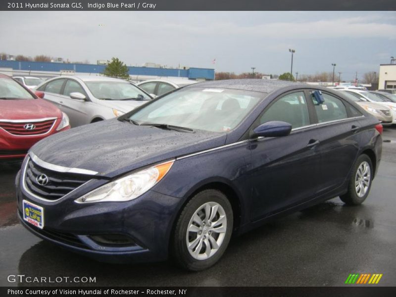 Indigo Blue Pearl / Gray 2011 Hyundai Sonata GLS