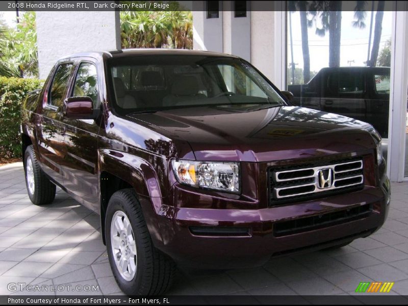 Dark Cherry Pearl / Beige 2008 Honda Ridgeline RTL