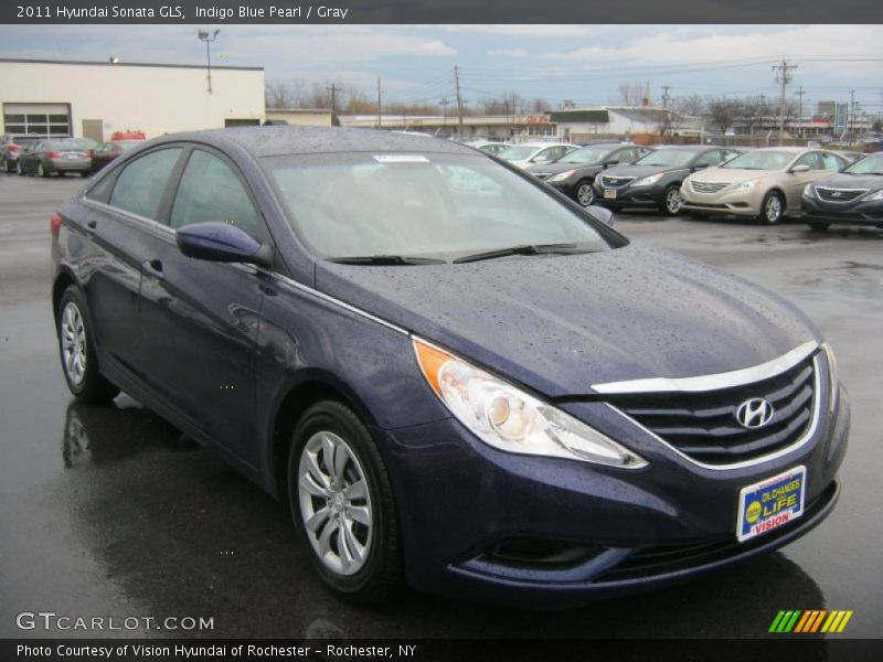 Indigo Blue Pearl / Gray 2011 Hyundai Sonata GLS
