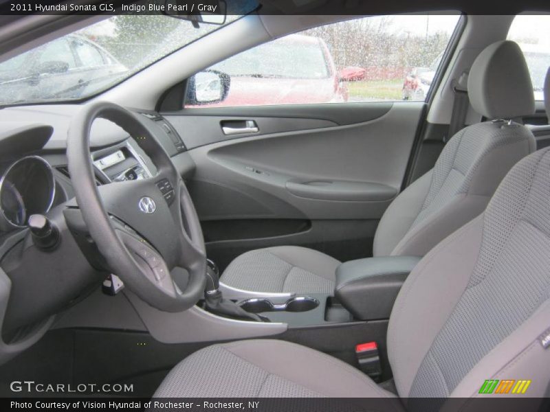 Indigo Blue Pearl / Gray 2011 Hyundai Sonata GLS