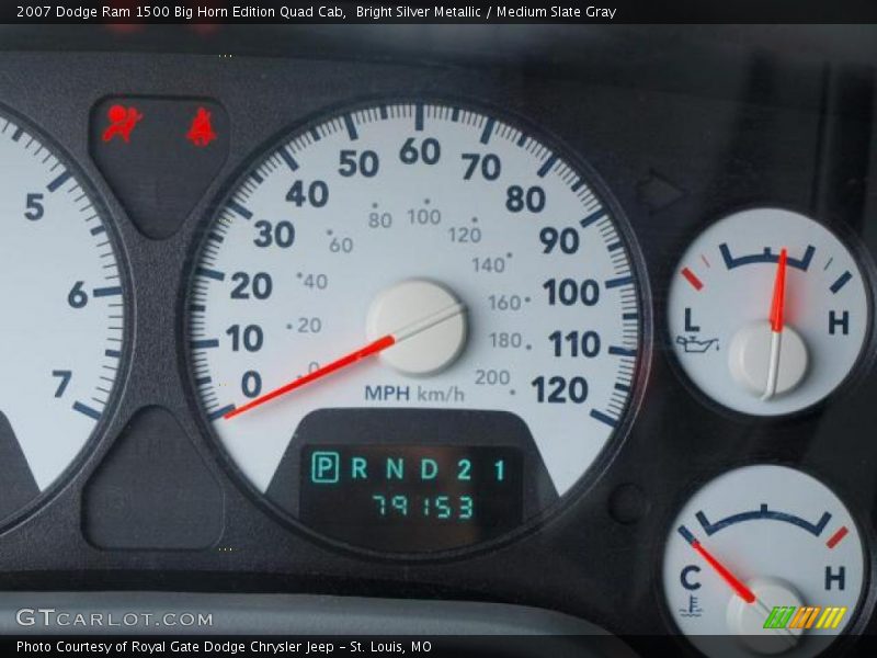 Bright Silver Metallic / Medium Slate Gray 2007 Dodge Ram 1500 Big Horn Edition Quad Cab