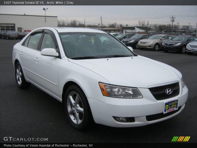Arctic White / Gray 2007 Hyundai Sonata SE V6