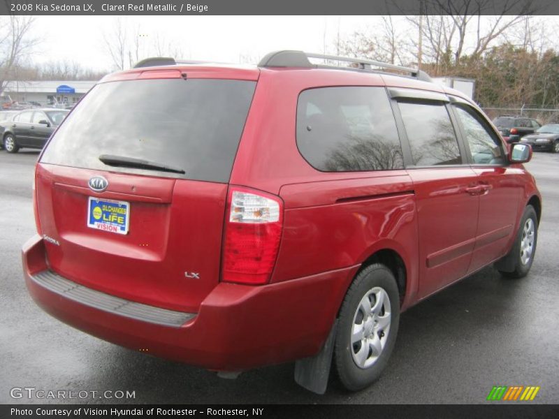 Claret Red Metallic / Beige 2008 Kia Sedona LX