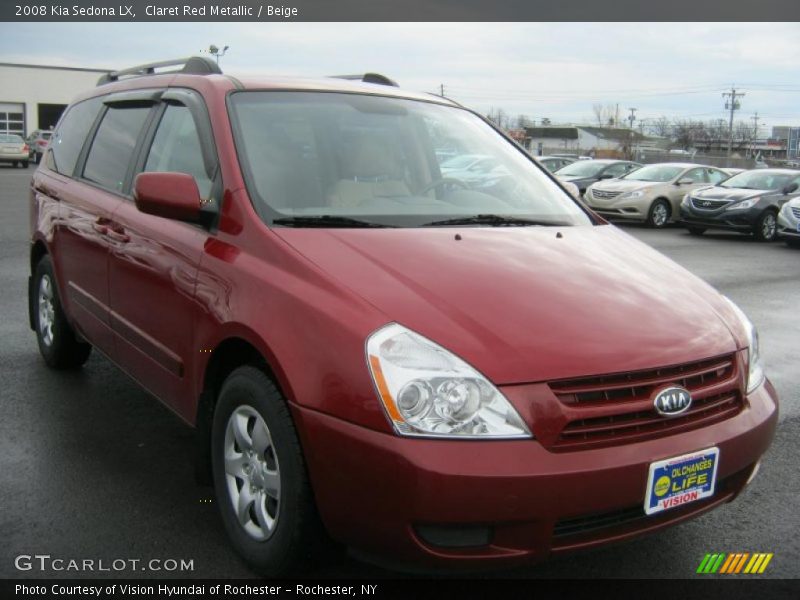 Claret Red Metallic / Beige 2008 Kia Sedona LX
