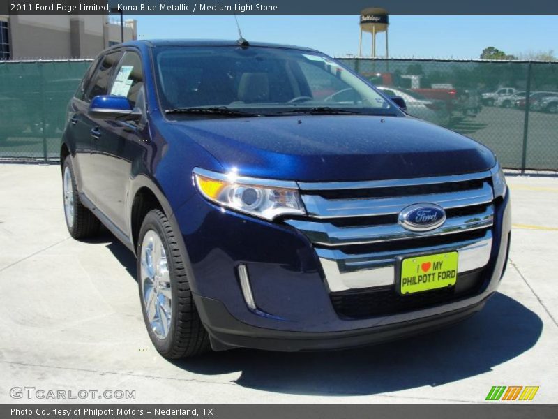 Kona Blue Metallic / Medium Light Stone 2011 Ford Edge Limited